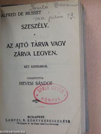 A két Pierrot vagy: a fehér vacsora/Cyrano de Bergerac/Az éjszakák/Szeszély/Az ajtó tárva vagy zárva legyen/Sapho