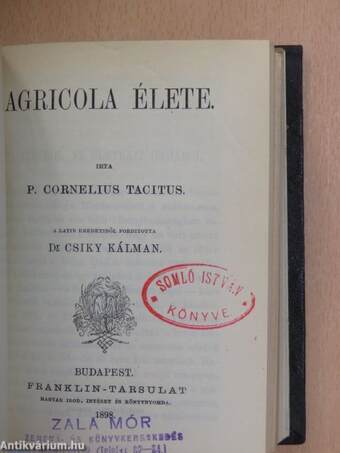 Békaegérharcz/Vigasztalások/Agricola élete/Theophrasztus jellemrajzai/Tibullus elégiái/Aristoteles poëtikája