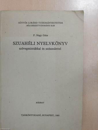 Szuahéli nyelvkönyv (dedikált példány)