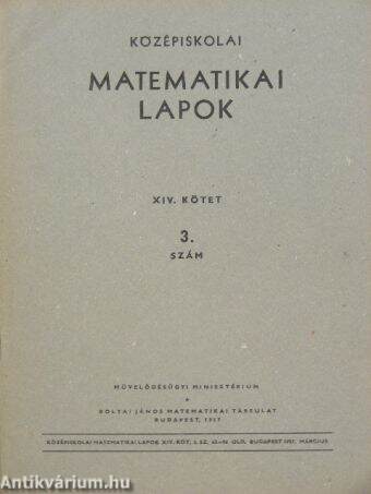 Középiskolai matematikai lapok 1957. évi 3. szám