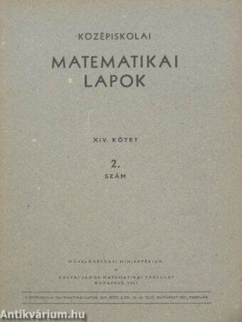 Középiskolai matematikai lapok 1957. évi 2. szám