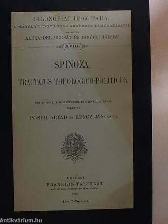 Spinoza, tractatus theologico-politicus