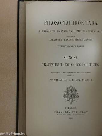 Spinoza, tractatus theologico-politicus