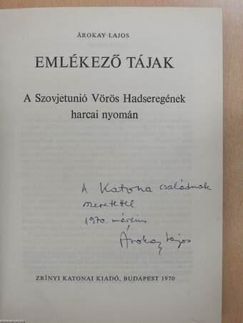 Emlékező tájak (dedikált példány)