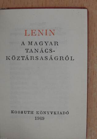 A Magyar Tanácsköztársaságról (minikönyv) - Plakettel