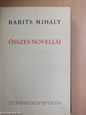 Babits Mihály összes novellái