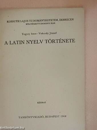 A latin nyelv története