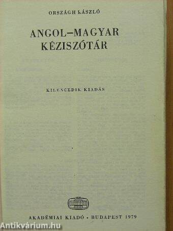 Angol-magyar kéziszótár