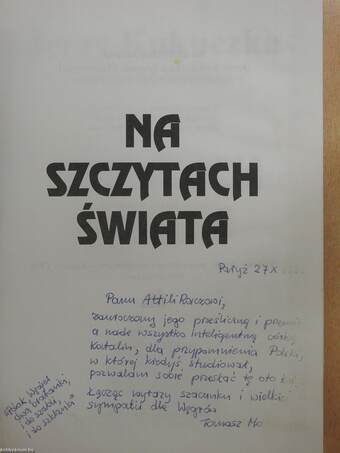 Na szczytach swiata (dedikált példány)