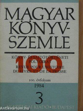 Magyar Könyvszemle 1984/3.