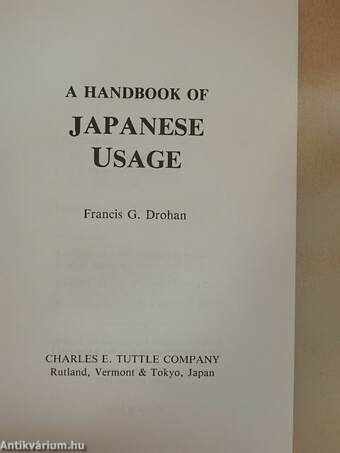 A Handbook of Japanese Usage