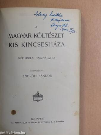 A magyar költészet kis kincsesháza