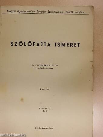 Szölőfajta ismeret