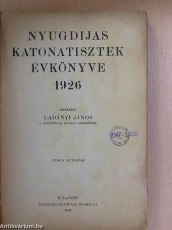 Nyugdijas katonatisztek évkönyve 1926