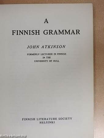 A finnish grammar