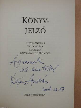 Könyvjelző (dedikált példány)