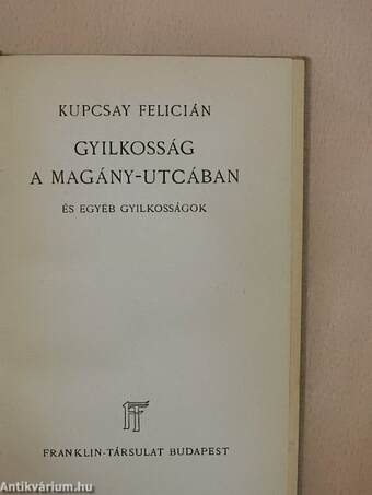 Gyilkosság a Magány-utcában