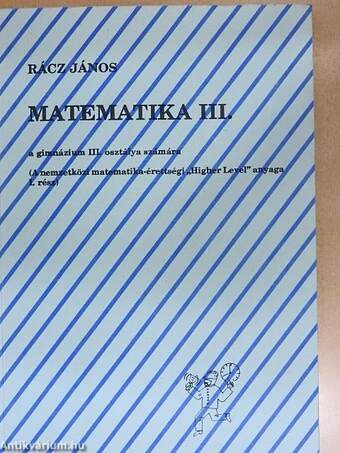 Matematika III.