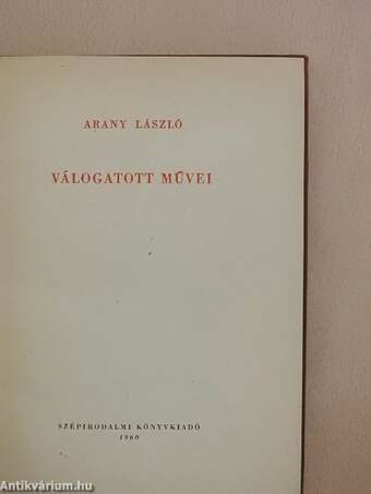 Arany László válogatott művei