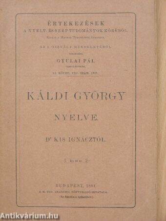 Káldi György nyelve