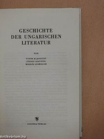 Geschichte der Ungarischen Literatur