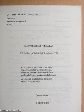 Matematikai példatár