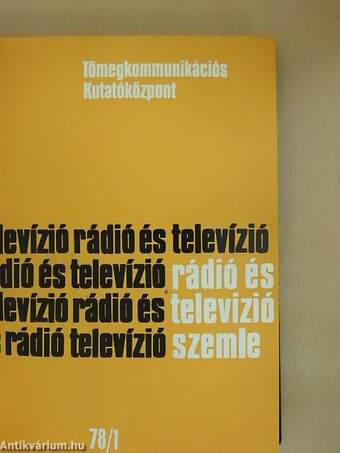 Rádió és Televízió Szemle 1978/1-4.