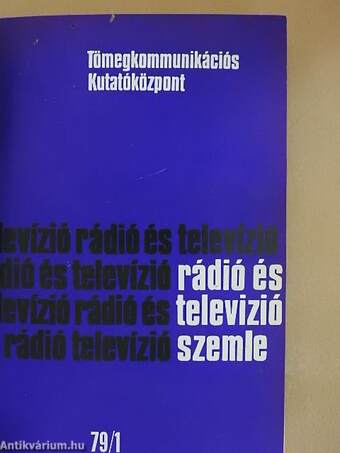 Rádió és Televízió Szemle 1979/1-4.
