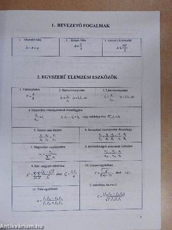 Képletek és táblázatok a Statisztikai módszerek és alkalmazásuk a gazdasági és társadalmi elemzésekben c. könyvhöz