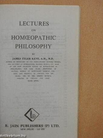 Lectures on Homoeopathic Philosophy