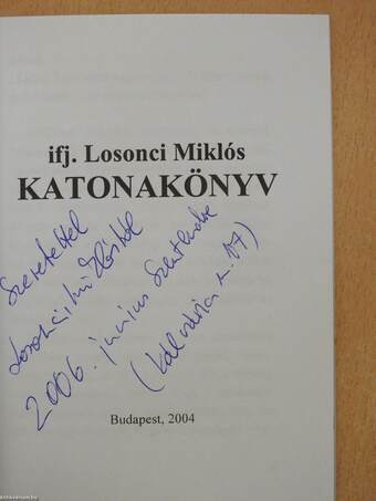 Katonakönyv (dedikált példány)