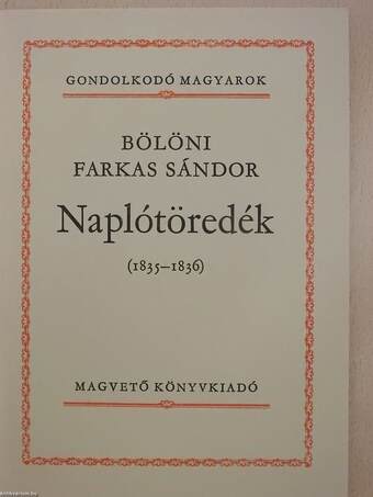 Naplótöredék (1835-1836)