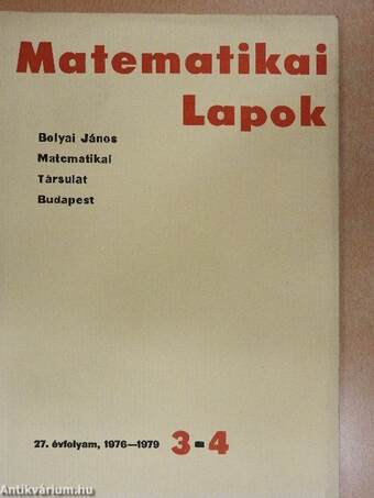 Matematikai Lapok 1976-1979.