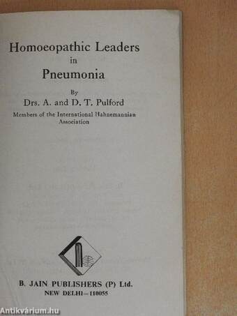 Homoeopathic Leaders in Pneumonia