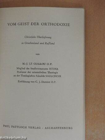 Vom Geist der Orthodoxie