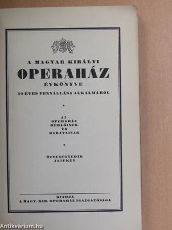 A Magyar Királyi Operaház évkönyve 50 éves fennállása alkalmából