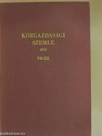 Közgazdasági Szemle 1973. (fél évfolyam)