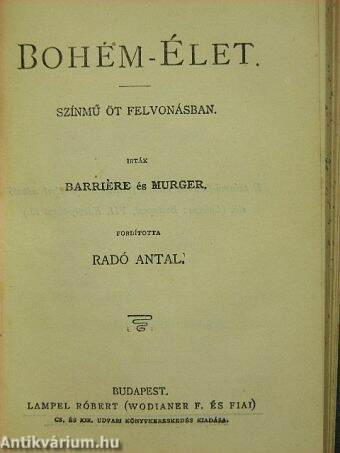 Franczia elbeszélők tára III./Szeszély/Az ajtó tárva vagy zárva legyen/Az eszményi férj/Bohém-élet