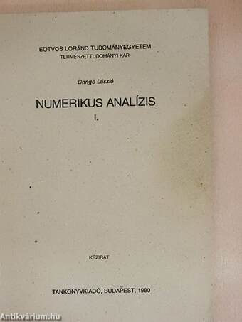 Numerikus analízis I-II.