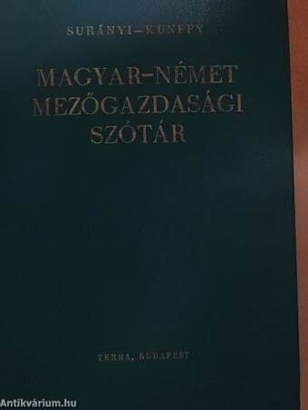 Magyar-német mezőgazdasági szótár