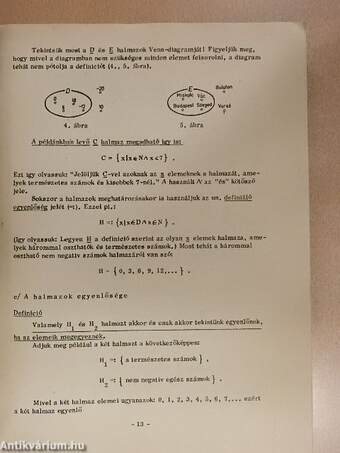 Matematika a tanítóképző intézet első évfolyama számára