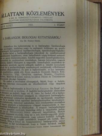 Természettudományi közlöny 1931. január-december/Állattani közlemények 1931. január-december/Botanikai közlemények 1931. január-december/Magyar Chemiai Folyóirat 1931. (nem teljes évfolyam)