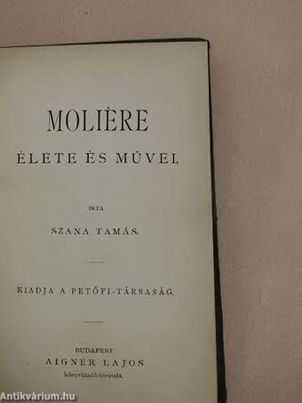 Moliére élete és művei/Petőfi-évkönyv 1879.