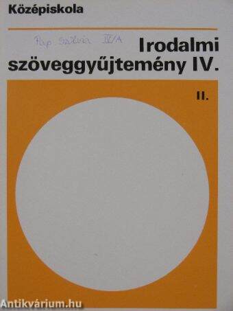 Irodalmi szöveggyűjtemény IV/1-2.