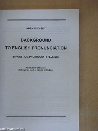 Background to English Pronunciation