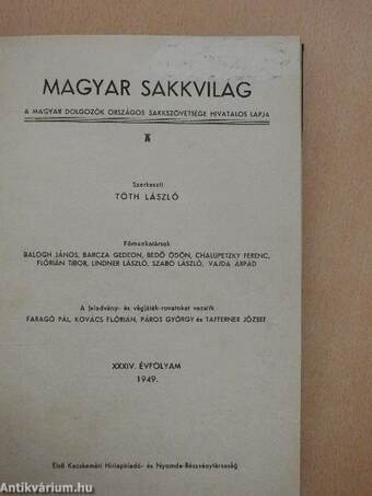 Magyar Sakkvilág 1949. január-december