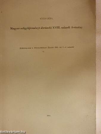 Magyar műgyűjteményt ábrázoló XVIII. századi festmény