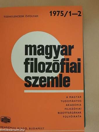 Magyar Filozófiai Szemle 1975/1-6.