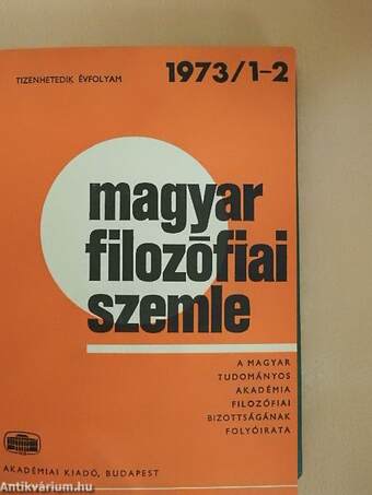 Magyar Filozófiai Szemle 1973/1-6.