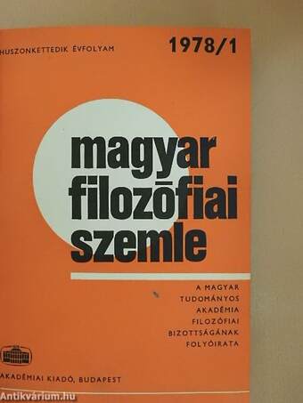 Magyar Filozófiai Szemle 1978/1-6.